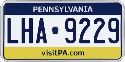 PA license plate LHA9229