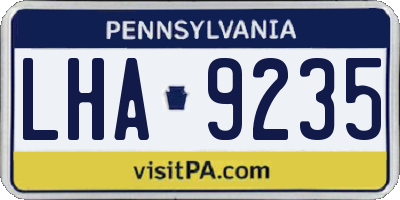 PA license plate LHA9235