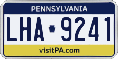 PA license plate LHA9241