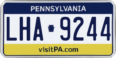 PA license plate LHA9244
