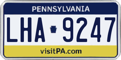 PA license plate LHA9247