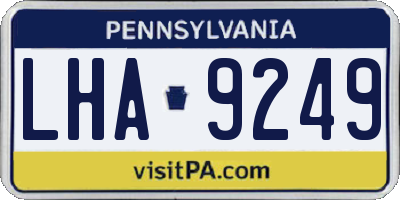PA license plate LHA9249