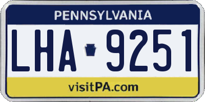 PA license plate LHA9251