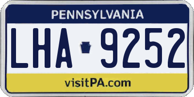 PA license plate LHA9252