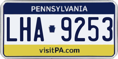 PA license plate LHA9253