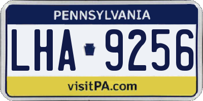 PA license plate LHA9256