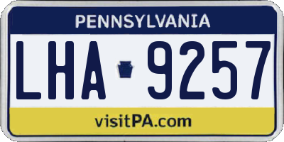 PA license plate LHA9257