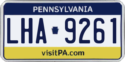 PA license plate LHA9261