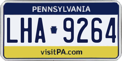 PA license plate LHA9264