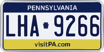 PA license plate LHA9266