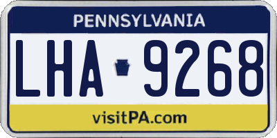 PA license plate LHA9268