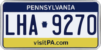 PA license plate LHA9270