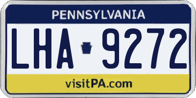 PA license plate LHA9272