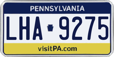PA license plate LHA9275