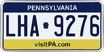 PA license plate LHA9276