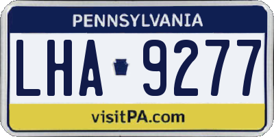 PA license plate LHA9277