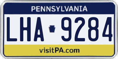 PA license plate LHA9284