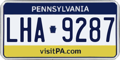 PA license plate LHA9287