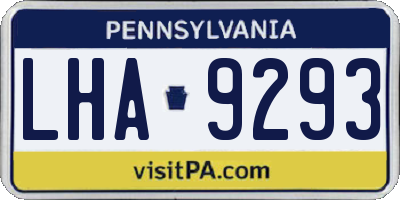 PA license plate LHA9293