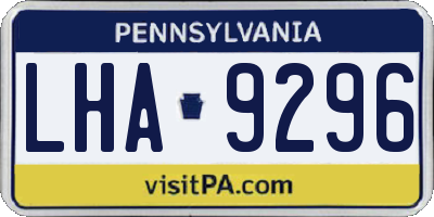 PA license plate LHA9296