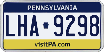 PA license plate LHA9298