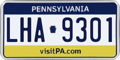 PA license plate LHA9301