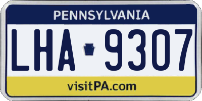 PA license plate LHA9307