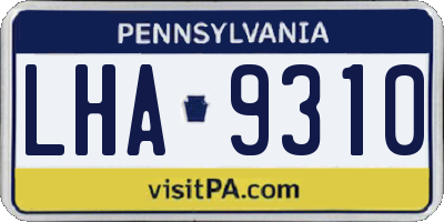 PA license plate LHA9310