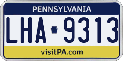 PA license plate LHA9313