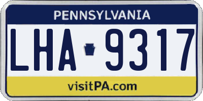PA license plate LHA9317
