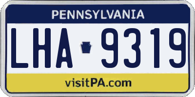 PA license plate LHA9319