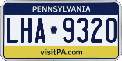 PA license plate LHA9320