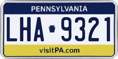 PA license plate LHA9321