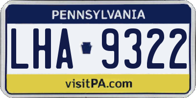 PA license plate LHA9322