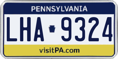 PA license plate LHA9324