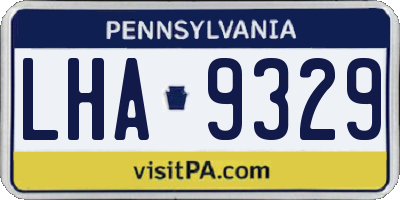 PA license plate LHA9329