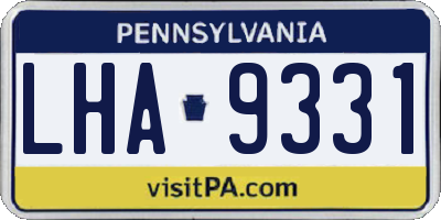 PA license plate LHA9331