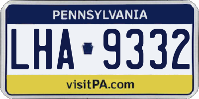 PA license plate LHA9332
