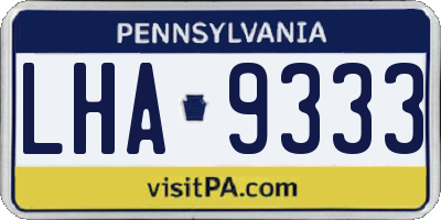 PA license plate LHA9333