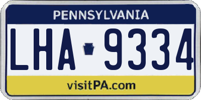PA license plate LHA9334