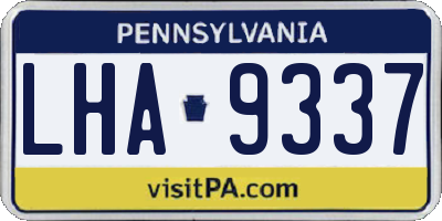 PA license plate LHA9337