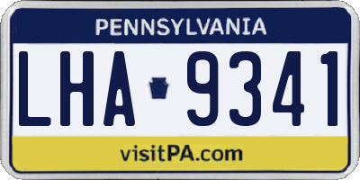 PA license plate LHA9341