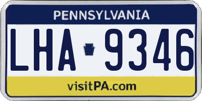PA license plate LHA9346
