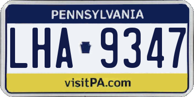 PA license plate LHA9347