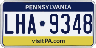 PA license plate LHA9348