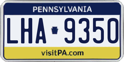 PA license plate LHA9350