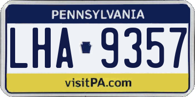 PA license plate LHA9357