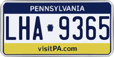 PA license plate LHA9365
