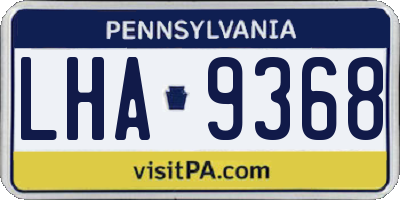 PA license plate LHA9368