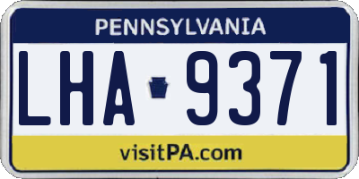 PA license plate LHA9371
